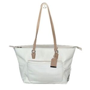 Naturalizer white and tan large handbag with detachable mini crossbody